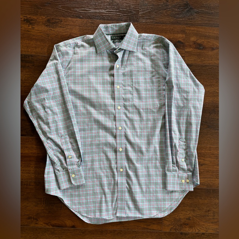 Ralph Lauren Button Down Shirt Mens 17 34/35 Classic Fit Long Sleeve
